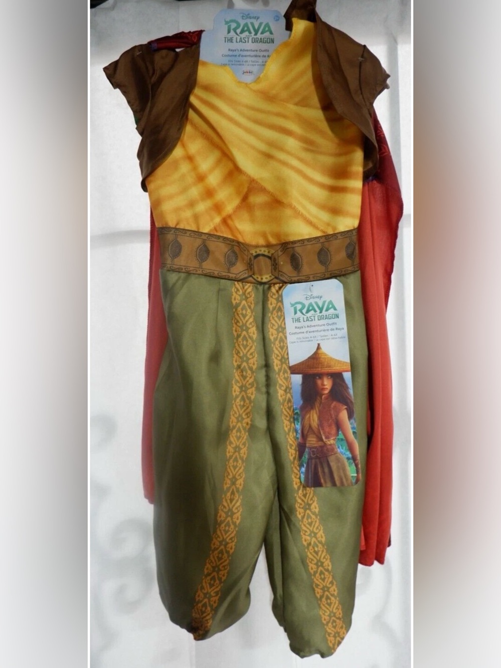 Disney Raya & The Last Dragon Adventure Costume Cape 4-6X NWT